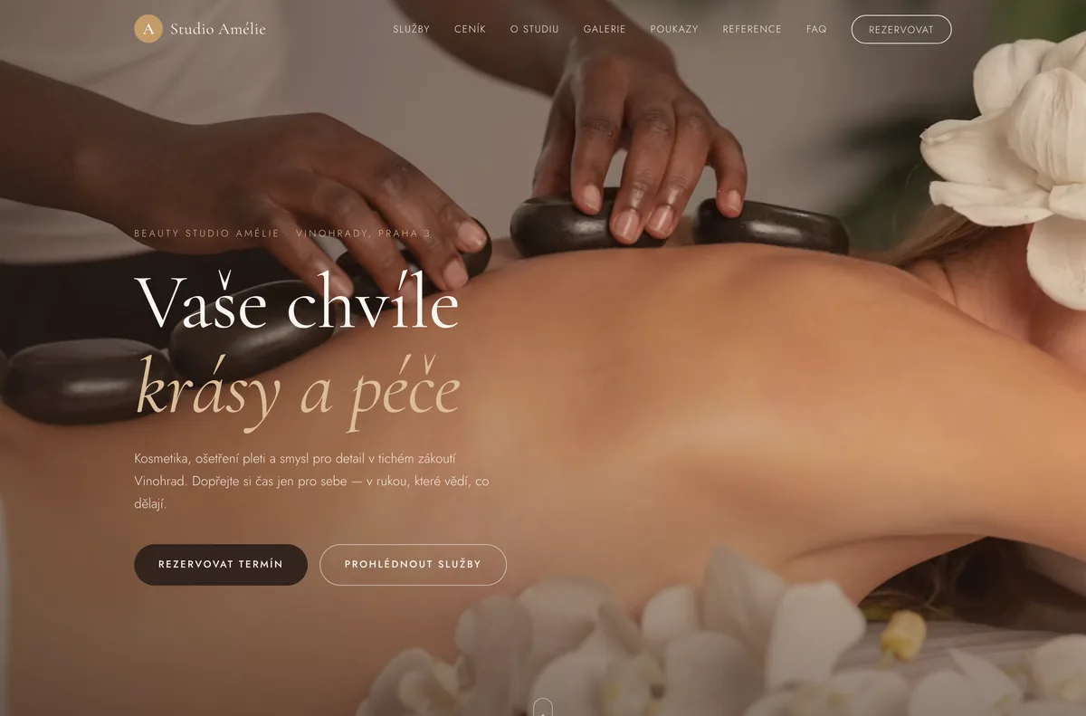 Náhled webu Beauty Studio Amélie — Beauty salon, Praha